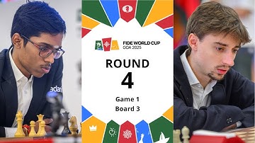 🇮🇳 Praggnanandhaa R – Daniil Dubov | FIDE World Cup 2025 | Round 4 | Game 1 | Board 3