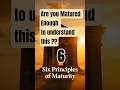 Life Relates|6 Principles of Maturity #maturity #wisdom #shortsfeed #mindset #motivation