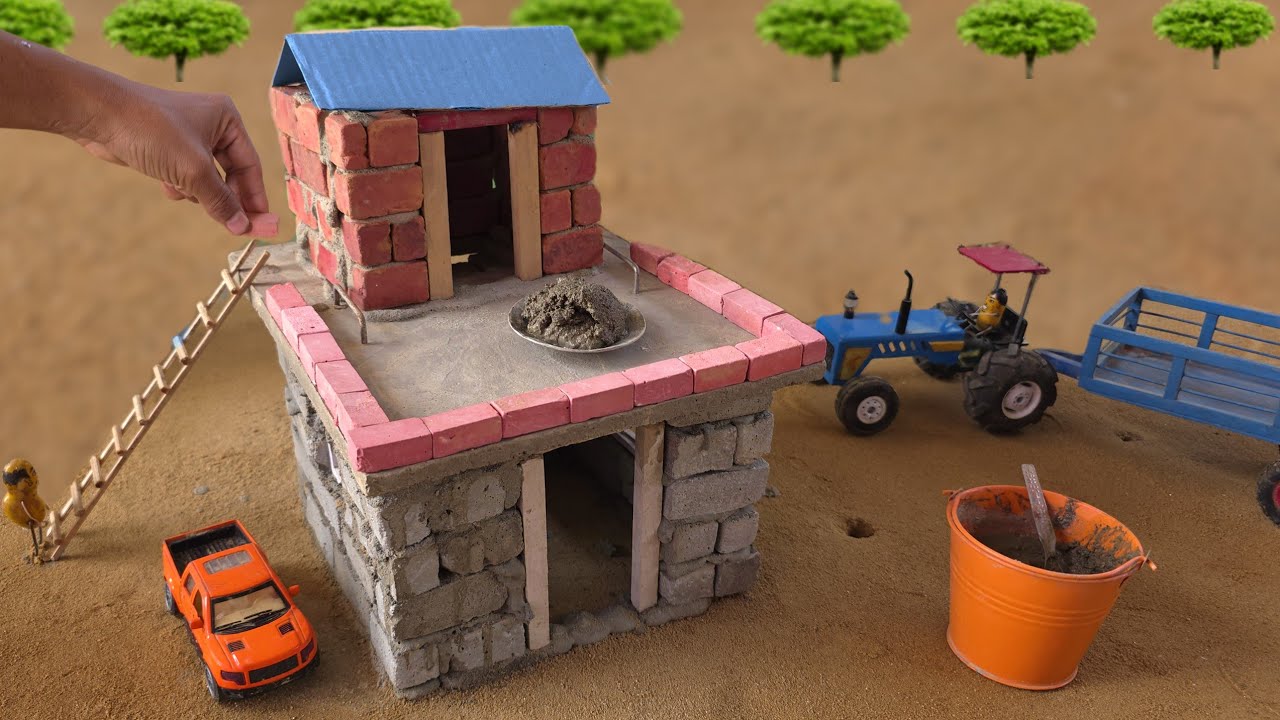 DIY Construction Science Project - Building a Modern House with Bricks and Cement