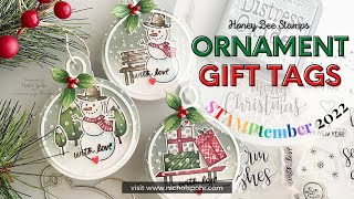 STAMPtember 2022 | Holiday Ornament Gift Tags (Honey Bee Stamps )