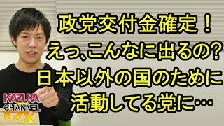 政党交付金ってそんなに出るの？日本のために活動するならまだしも､あからさまに反日の党にも…