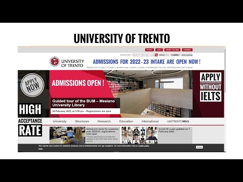 UNIVERSITY OF TRENTO Admission Process | Explained