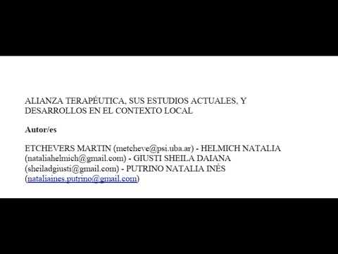 La alianza terapeutica y sus estudios contemporaneos