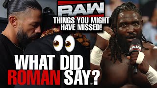 WHAT DID ROMAN REIGNS SAY TO JACOB FATU? OBA FEMI CALLS OUT BROCK! CHAD GABLE NEW THEME! WWE RAW