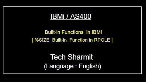 IBMi (AS400) %Size Builtin function  built in functions in rpgle | as400 tutorial for beginner