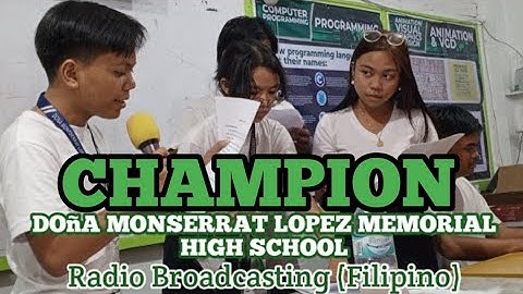 CHAMPION🥇|| DMLMHS || RADIO BROADCASTING (FILIPINO) || SECONDARY