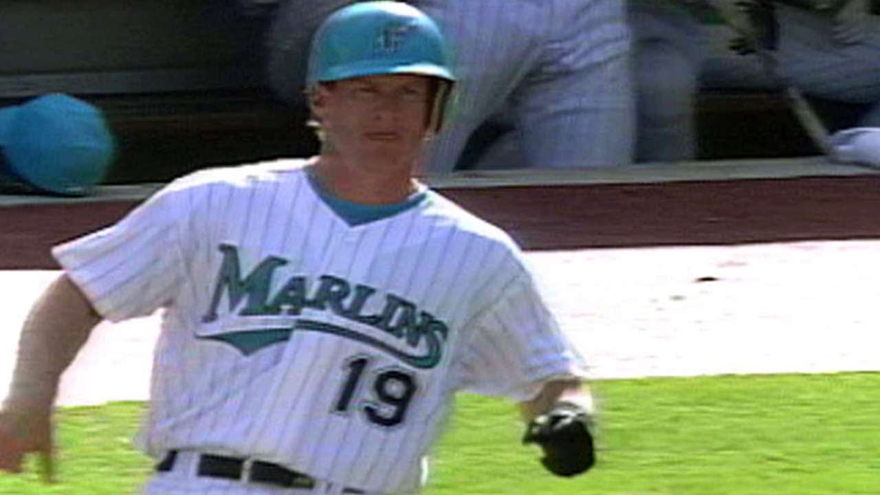 LAD@MIA: Conine goes 4-for-4 in Marlins debut 