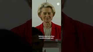 Impide a Von der Leyen dar su discurso: "La sangre de los niños está en tus manos" #israel #gaza