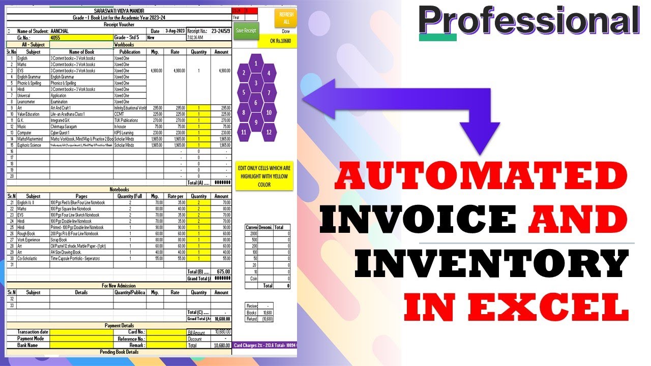 Automated Book Invoice and Stock [Inventory] Management in Excel ...