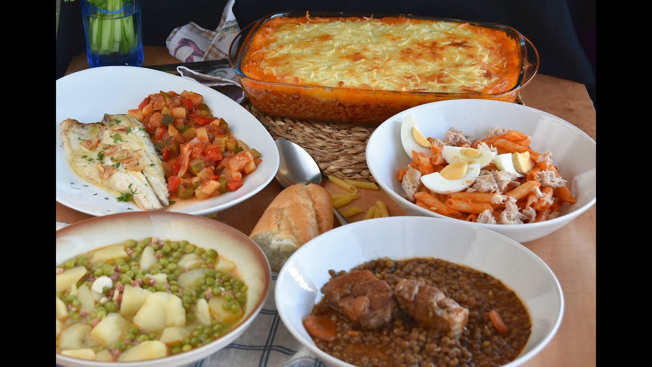 MENÚ SEMANAL Nº 9 MUY FÁCIL Y EN POCO TIEMPO