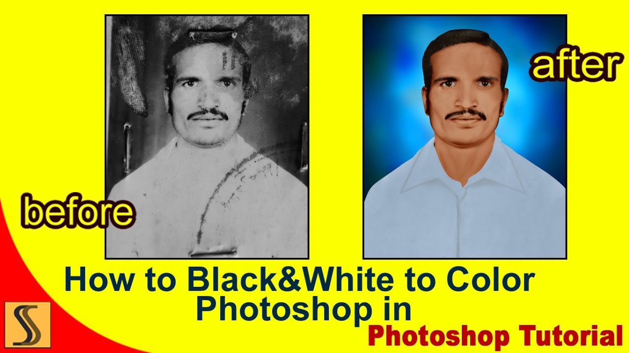 HOW TO BLACK AND WHITE photo TO COLOUR Photoshop Tutorial FREE PSD[ss ...