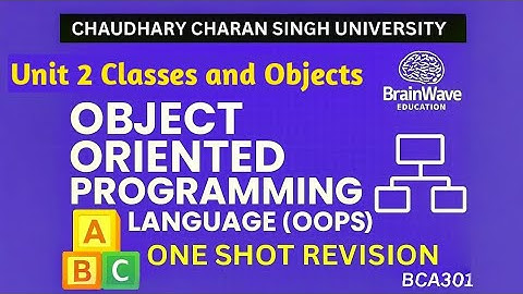 CCSU BCA 3rd Sem | OOPS (BCA301) Unit-2 Full Revision | One Shot | Exam Preparation