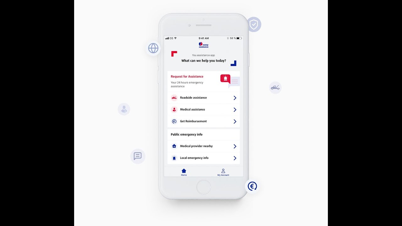 L'application d'assistance d'Europ Assistance