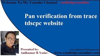 Pan Card verification Online from trace tdscpc website [Hindi]