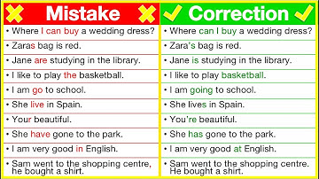 50+ MOST COMMON GRAMMAR MISTAKES 🤔 😮 Mistakes & correction ✅