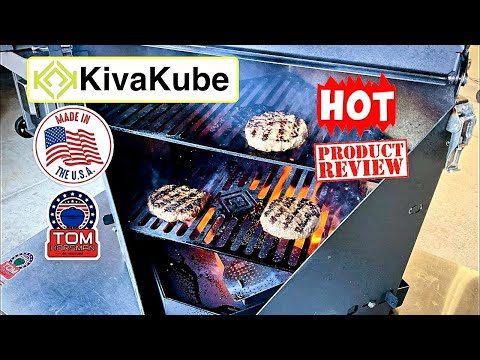 KivaKube USA Made Portable Charcoal, Gas and Pellet Smoker-Grill! / Using The Gas Insert!