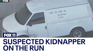 Kidnapping suspect leads police chase, ditches white van, goes on walk