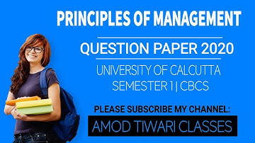 PRINCIPLES OF MANAGEMENT | QUESTION PAPER 2020 | SEMESTER 1 | BCOM | HONOURS AND GENERAL