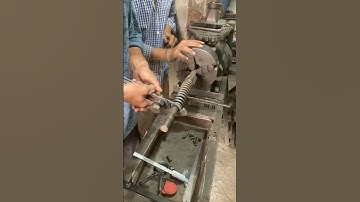 Crafting Springs on a Lathe: Mastering Precision Manually 🛠️ #Metalworking #SpringMaking #shortvideo