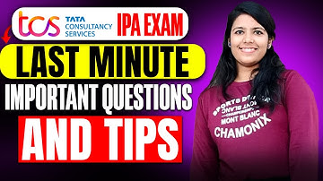 TCS IPA Exam | Last Minute Questions & Tips | TCS IPA Exam 7th Nov 2024