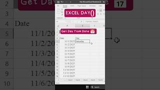Excel DAY Function in 10 Seconds! ⏳✨ #shortsviral  #excel #excelfunction #exceltips
