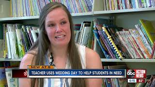 Tampa teacher asks for backpacks full of school supplies instead of wedding gifts