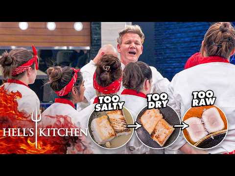 One Team Serves Perfect Proteins, the Other Fumbles Halibut 3 Times in a Row | Hell's Kitchen