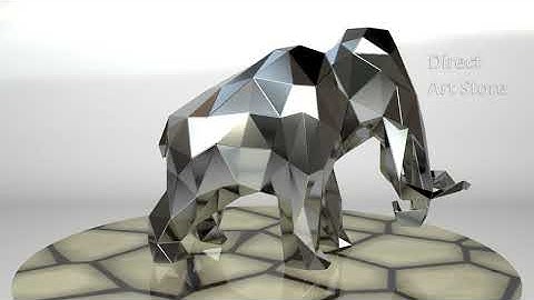 Template for DIY metal sculpture, Pattern of mammoth low poly model in DXF and PDF Format Blueprints