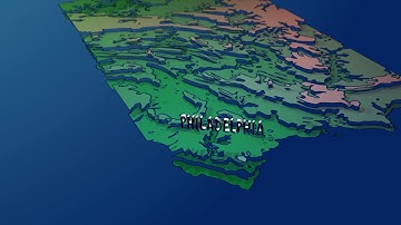 Pennsylvania topography contour height relief map
