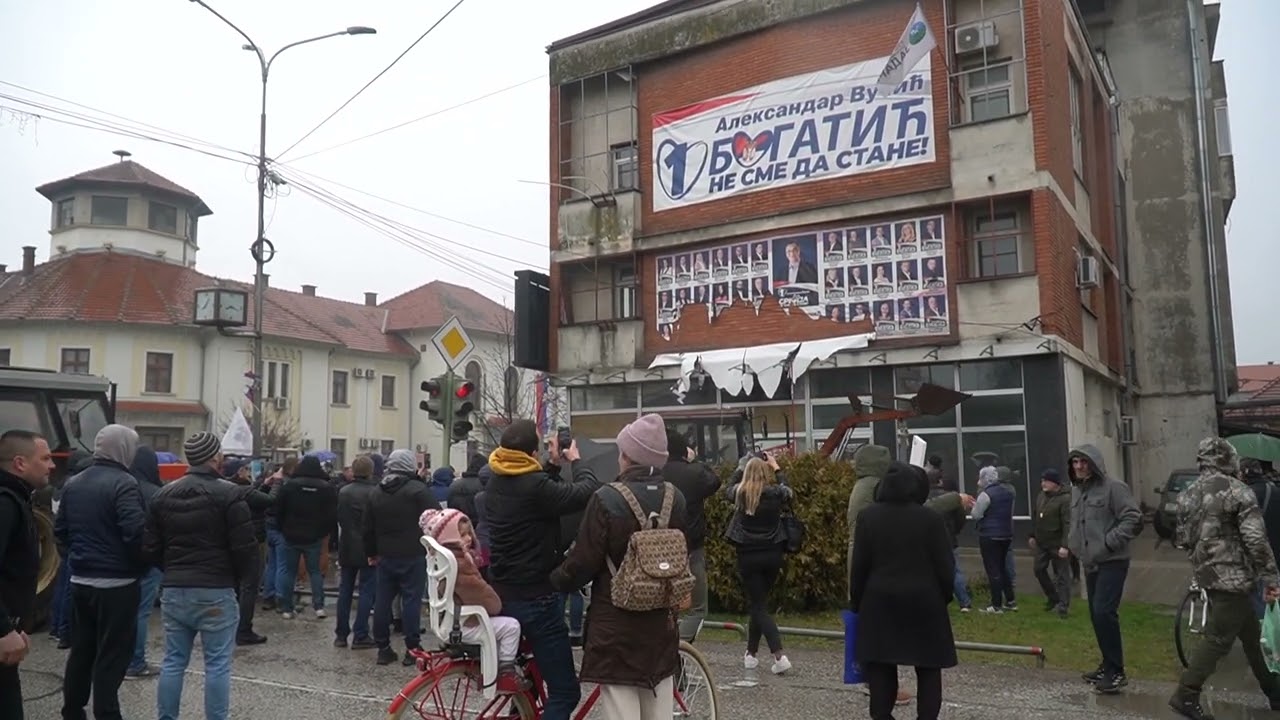 Bogatić 24.01. 2025. - Protest, podrška studentima, odavanje pošte nastradalima u Novom Sadu