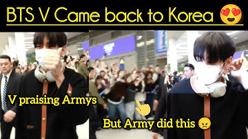 BTS V arrived in Korea, Taehyung videos, BTS videos #bts #taehyung #btsvlivetoday 