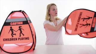 Product Demo: Novus Children Playing  Orange Pop Up Safety Cone