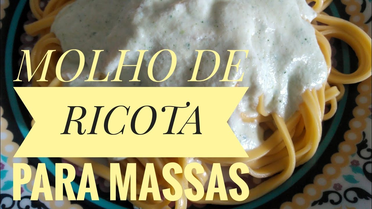 MOLHO DE RICOTA PARA MASSAS. CUSTO BAIXO, FÁCIL, PRÁTICO E DELICIOSO. ❤️