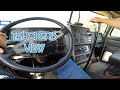 truck drivers view, MACK dump truck gets stuck / shifting gears