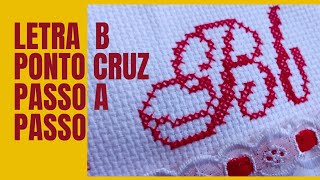 CROSS STITCH ALPHABET - cursive letter Bb uppercase and lowercase 🔠 easy chart