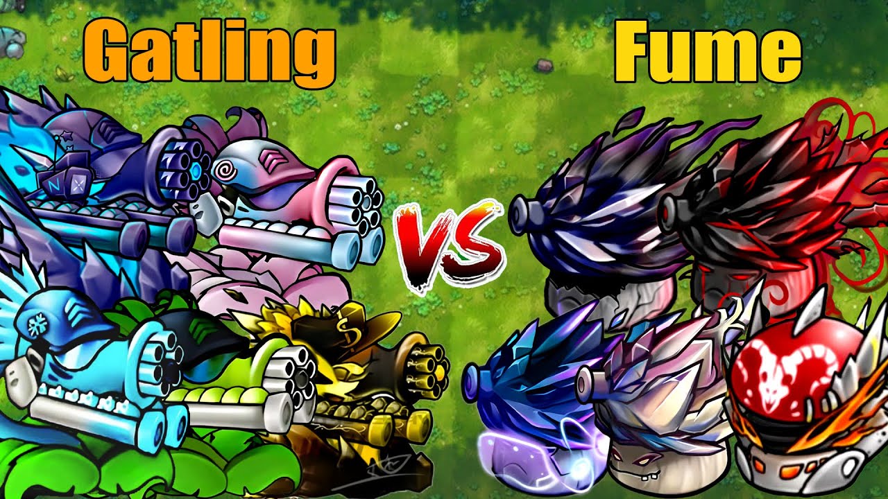 PVZ 1 Fusion 3.1 Challenge!! Team Gatling VS Team Fume VS 300 Zombie Random - Who Will Win?