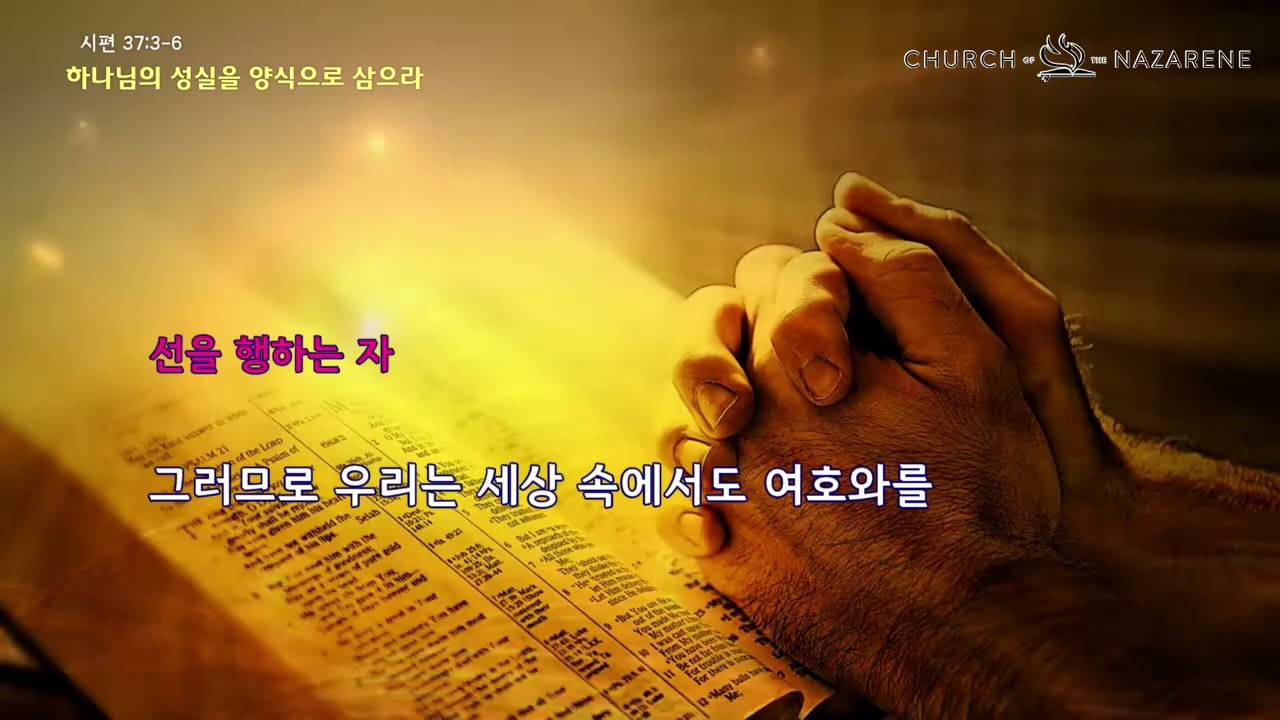 02.28(토).2026 | 사순절 10일 | 시편 37 :3 -6 |  하나님의 성실을 양식으로 삼아라