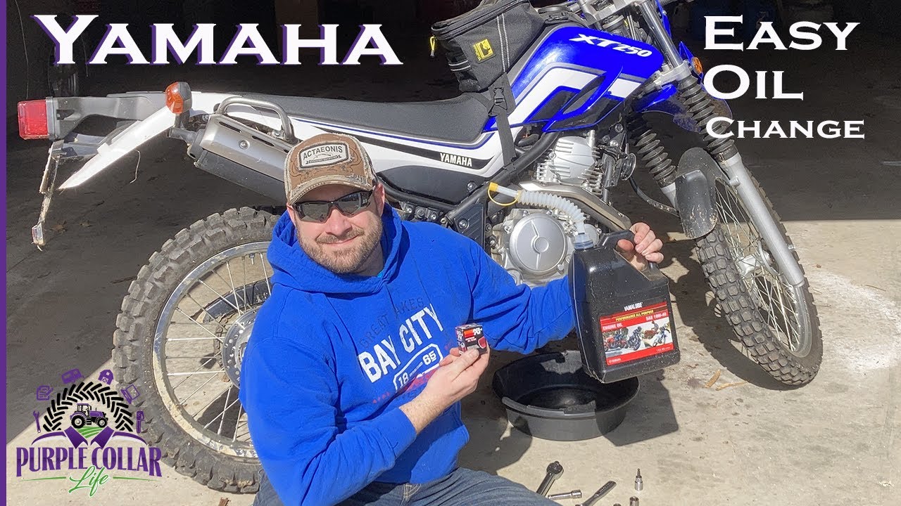 173 Yamaha XT250 Dual Sport Oil Change YouTube