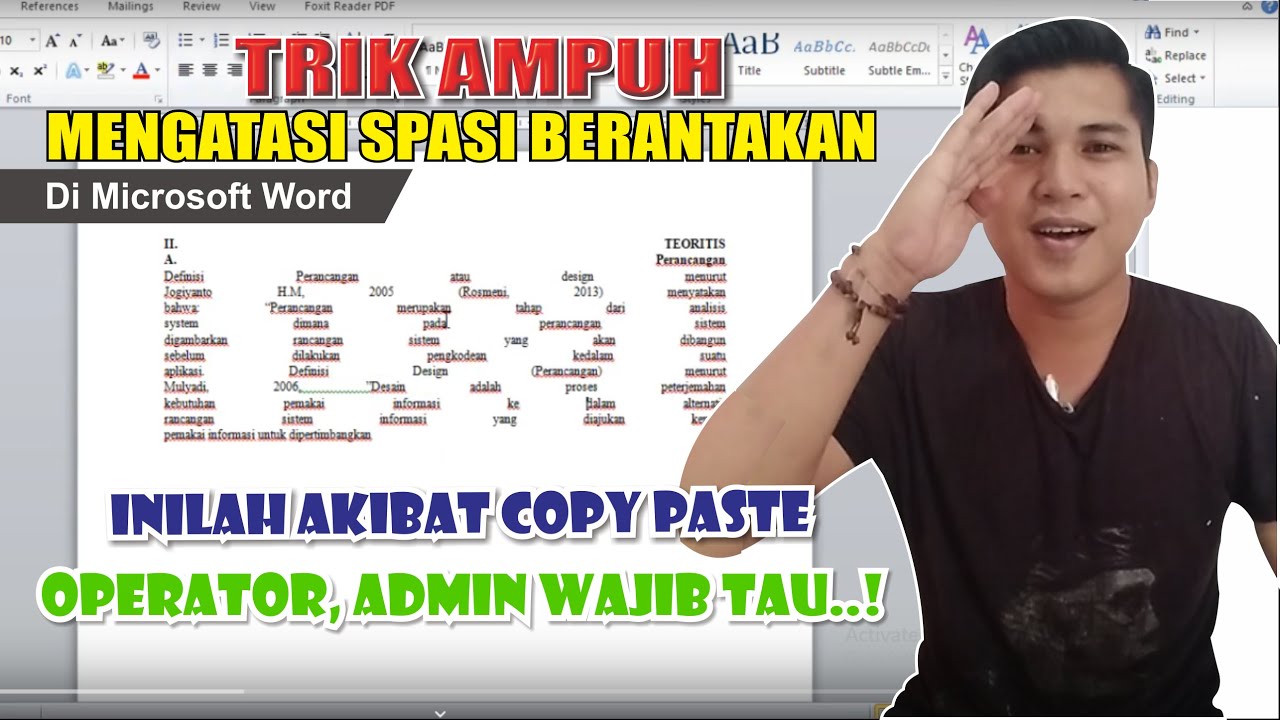 cara mengatasi spasi berantakan di word 2010 | cara memperbaiki spasi