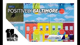 Baltimore artist explains process of painting Patterson Park basketball courts