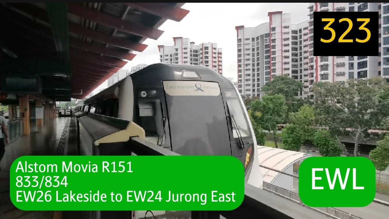 (Testing new phone camera) [EWL] Alstom Movia R151 833/834 EW26 Lakeside to EW24 Jurong East