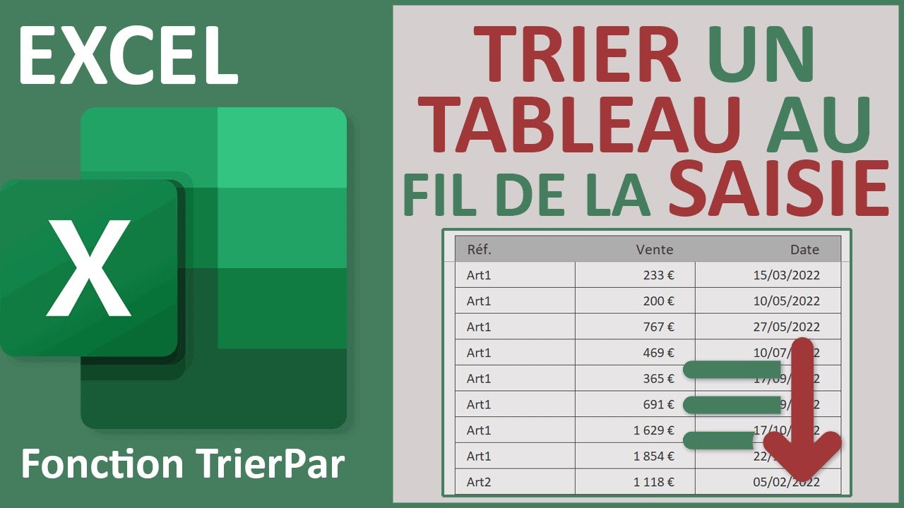 Trier un tableau automatiquement après la saisie