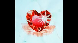 heart stone draw | 3d red heart drawing | رسم القلب ثلاثي الأبعاد screenshot 5