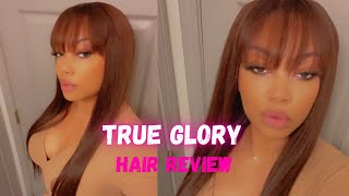 True Glory Hair Review|Fringe bang sew in|Box dye tutorial