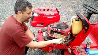 Troy Bilt Pony Tune-up Time! Spark plug, Air filter, Fuel Filter And Lube.