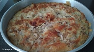 Tirit pita od gotovih nepečenih jufki ~ Börek mit gekochtem Huhn ~ Pie with boiled chicken #48