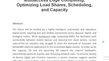 Multiradio Parallel Offloading in Multiaccess Edge Computing Optimizing Load Shares, Scheduling, and