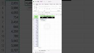 Fastest Way to Pick Top Largest in Excel #excelforbeginners #excelshortcuts #office