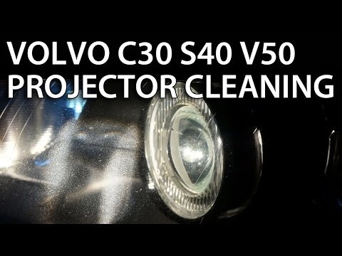 Headlights projector lens disassemble and cleaning in Volvo V50 S40 C30 C70 (halogen xenon bixenon)