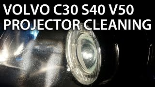 Headlights projector lens disassemble and cleaning in Volvo V50 S40 C30 C70 (halogen xenon bixenon)